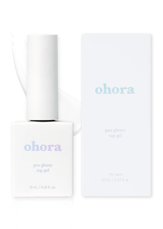 ohora Gel Nail Care (Pro Glossy Top Gel) - Corrects Nail Texture, Easy to Use & Easy to Remove for Semi Cured Gel Nail Strip Application - Professional Salon-Quality for Healthy, Strong Nails