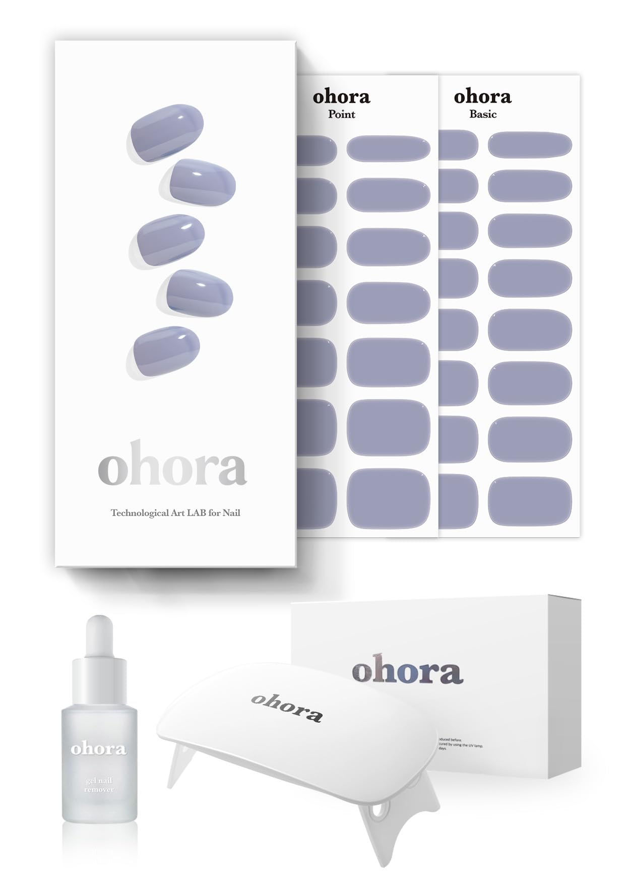 ohora Semi Cured Gel Nail Strips (N Mulberry) - Red, Ombre, Works with Any UV/LED Lamps, Salon-Quality, Long Lasting, Easy to Apply & Remove - Includes 2 Prep Pads, Nail File & Wooden Stick