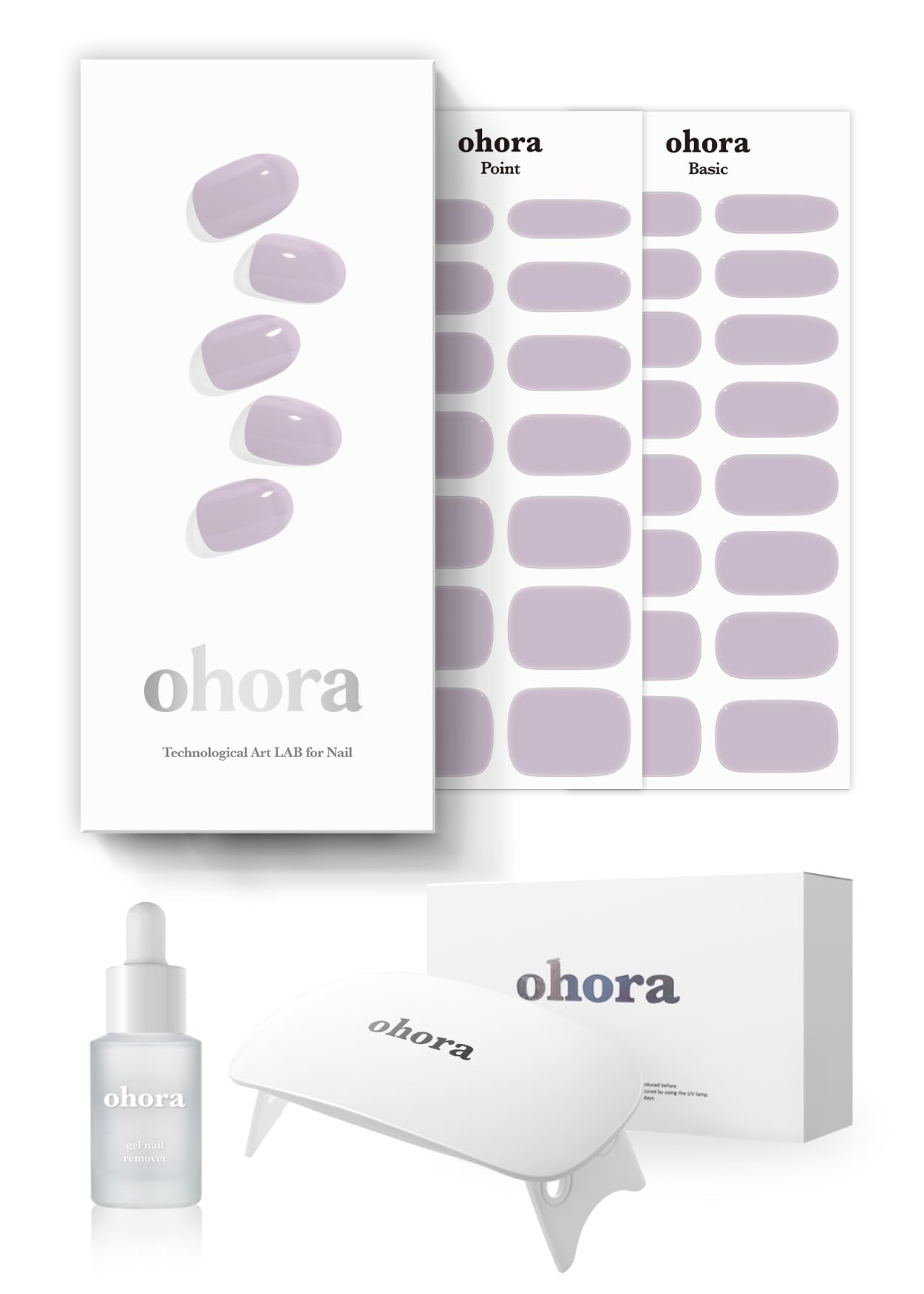 ohora Semi Cured Gel Nail Strips (N Mulberry) - Red, Ombre, Works with Any UV/LED Lamps, Salon-Quality, Long Lasting, Easy to Apply & Remove - Includes 2 Prep Pads, Nail File & Wooden Stick