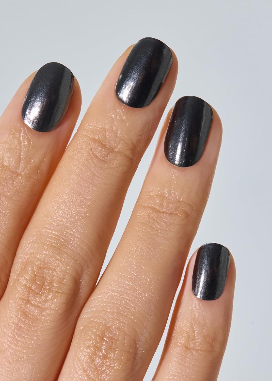 ohora Semi Cured Gel Nail Strips (N Boba Chrome) - Works with Any Nail Lamps, Salon-Quality, Long Lasting, Easy to Apply & Remove - Includes 2 Prep Pads, Nail File & Wooden Stick